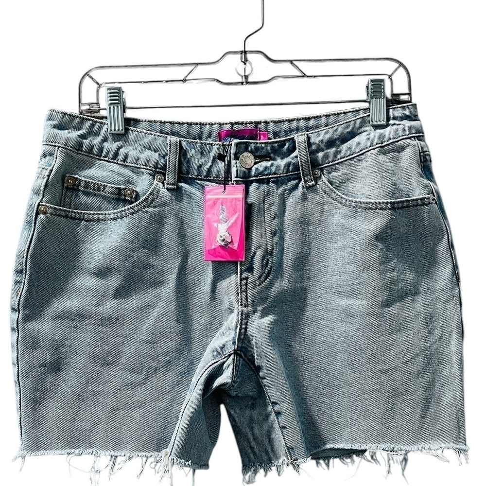 Edikted NWT Denim Jean Blue Shorts Size Medium 100% Cotton Casual Med Rise Women